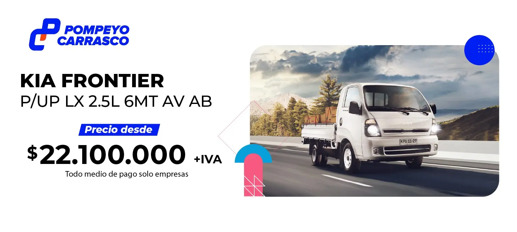 Oferta Kia Frontier para empresas y flotas